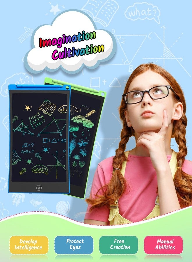 TECJOE LCD Writing Tablet, 8.5 Inch 2 Pack Colorful Doodle Board Drawing Tablet for Kids, Kids Travel Games Activity Learning Toys Birthday Gifts for 3 4 5 6 Year Old Boys and Girls, Blue Green - Image 3